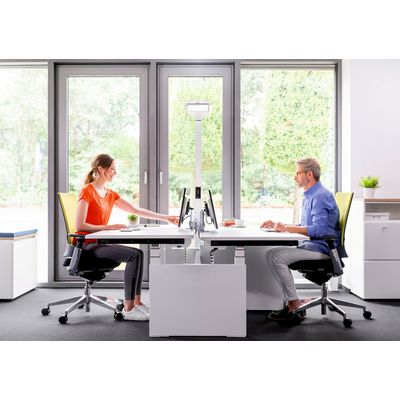Novus Clu I - Support de table pour moniteur jusqu'à 283mm - argent / anthracite