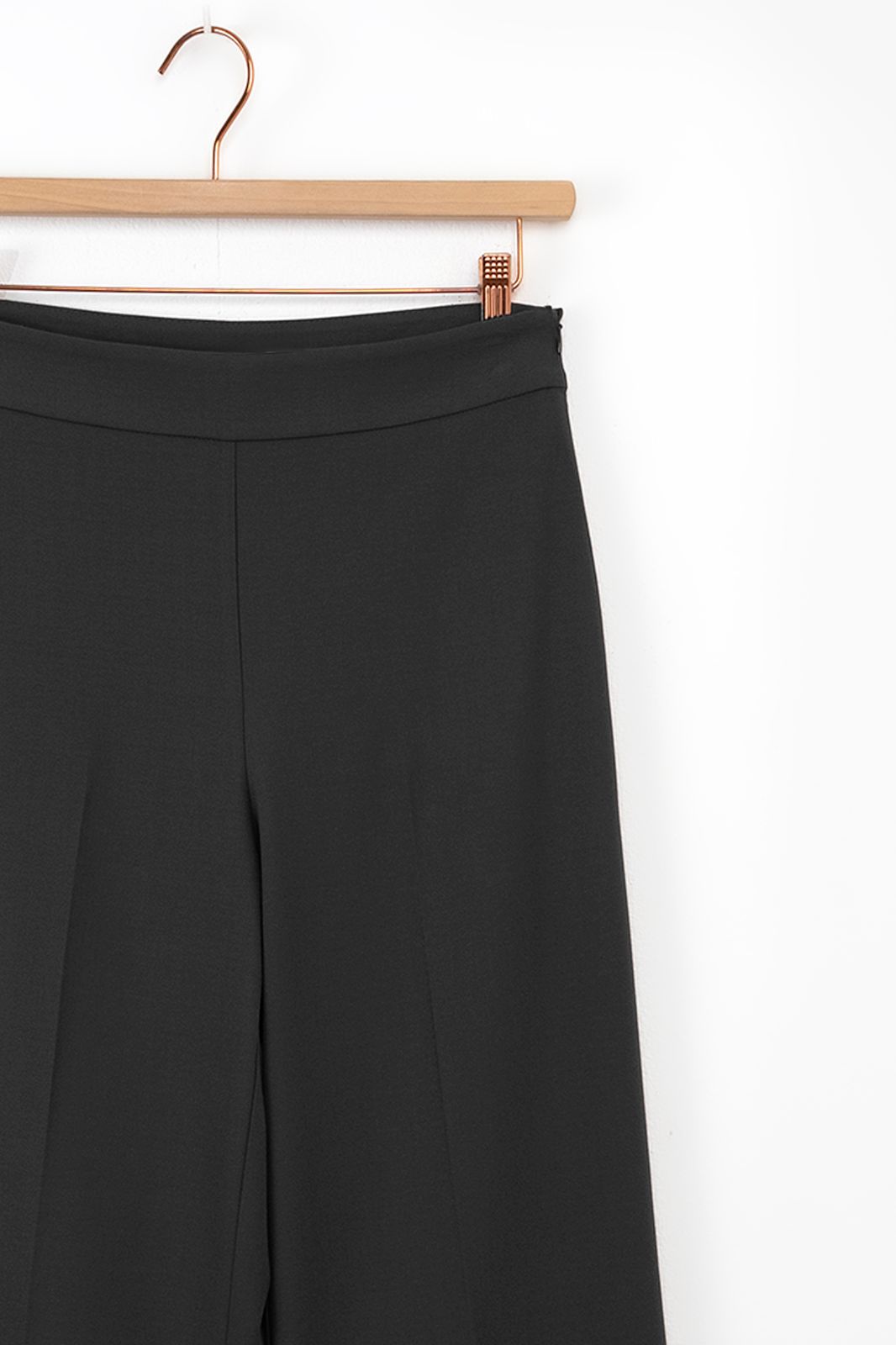 Zwarte wide leg pantalon met rits