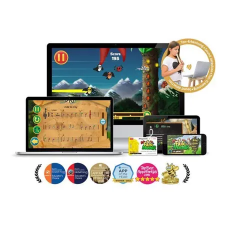 Voggenreiter Flute Master (App) mit Blockflöte aus Bergahorn