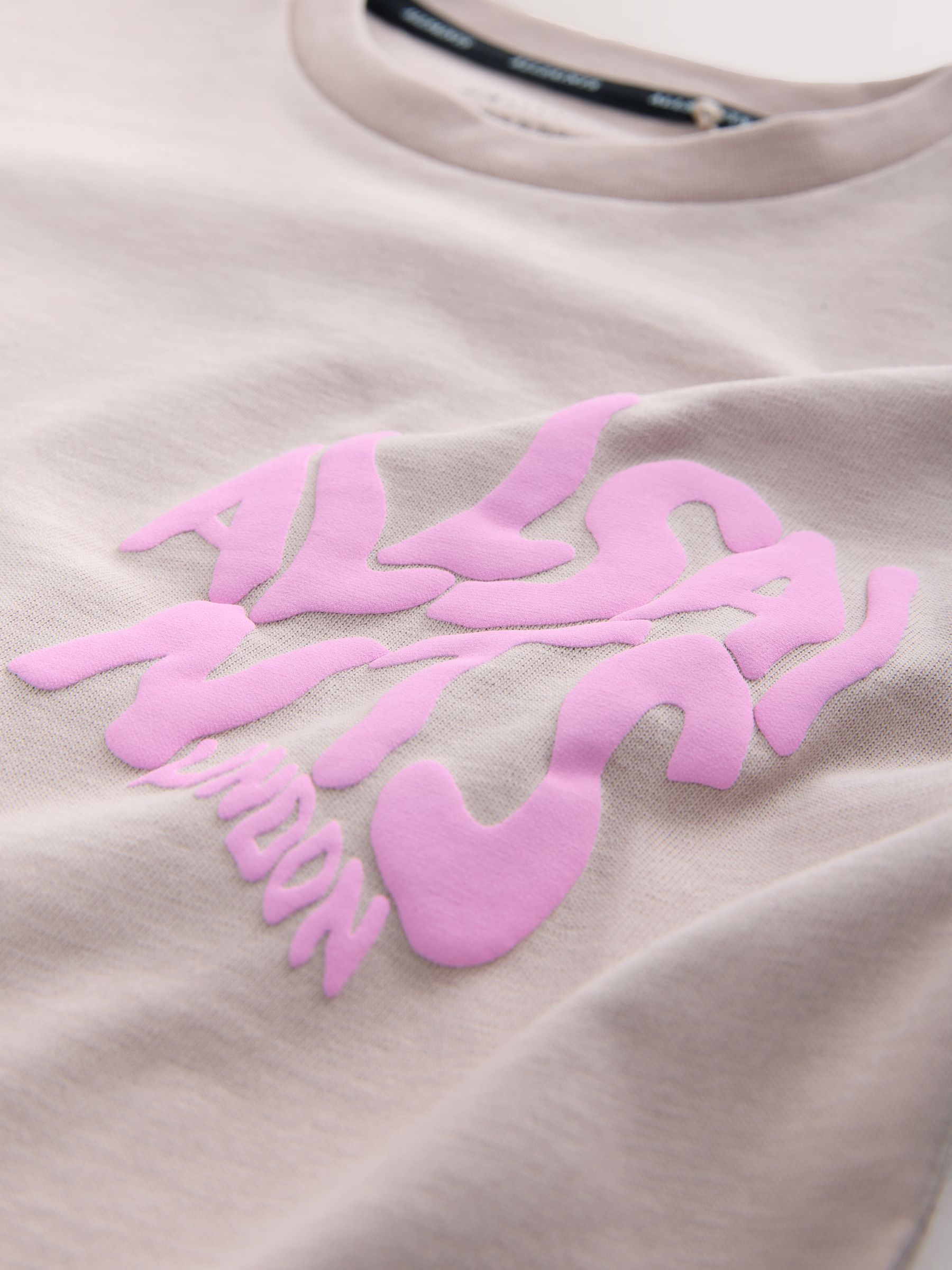 Neutraal - smALLSAINTS Girls Oversized Orlando Logo Crew 100% Cotton T-Shirt