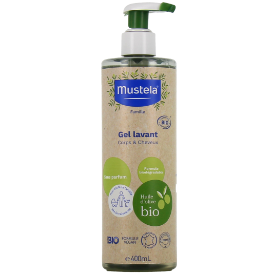 Gel lavant sans parfum Bio Mustela - Corps et cheveux