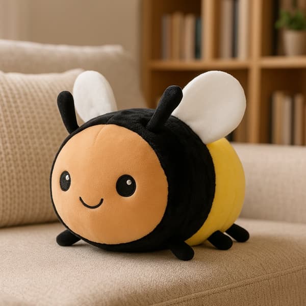 Kawaii Søt og supermyk bie-kosebamse – 20 cm