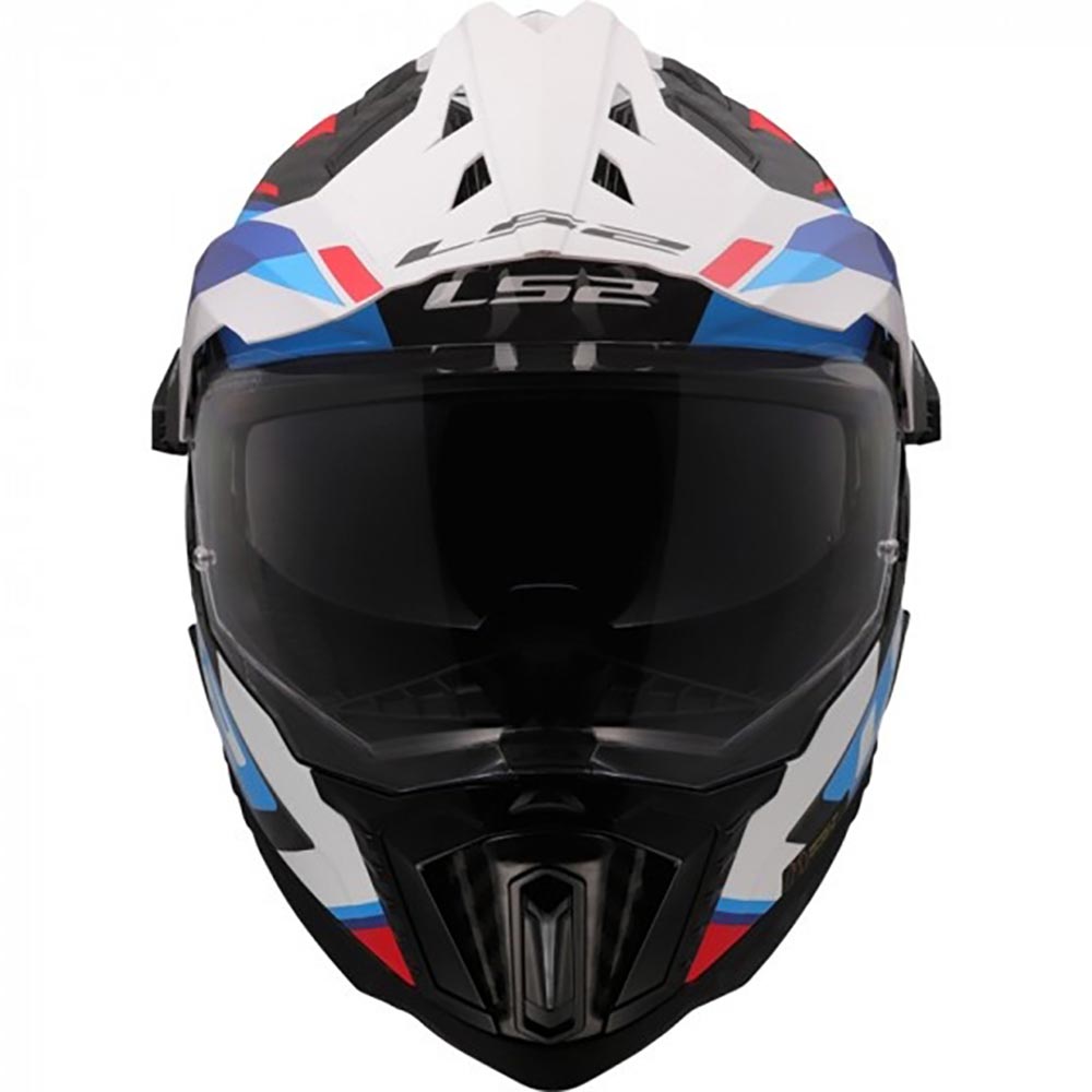 LS2 - Casque MX701 Explorer Carbon Frontier II Blanc / Bleu / Rouge / Noir / Brillant