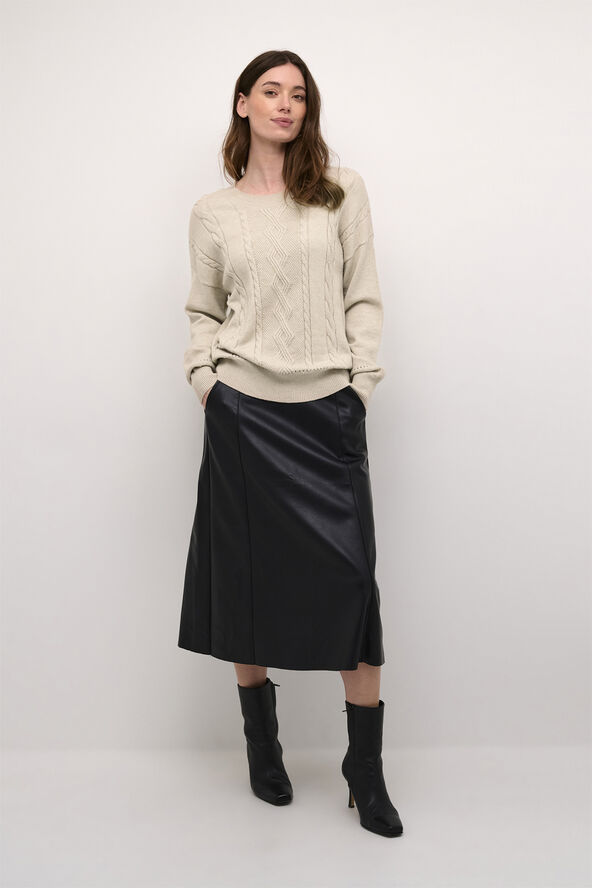 Cream CRDela Knit Pullover Oat melange