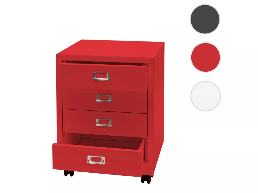 Caisson à roulettes MCW-L49, rouge