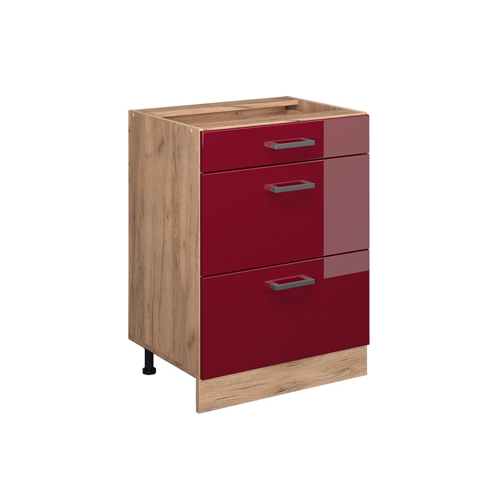 Vicco Schubladenunterschrank Küchenschrank Küchenzeile R-Line 60 cm Eiche Bordeaux Schublade