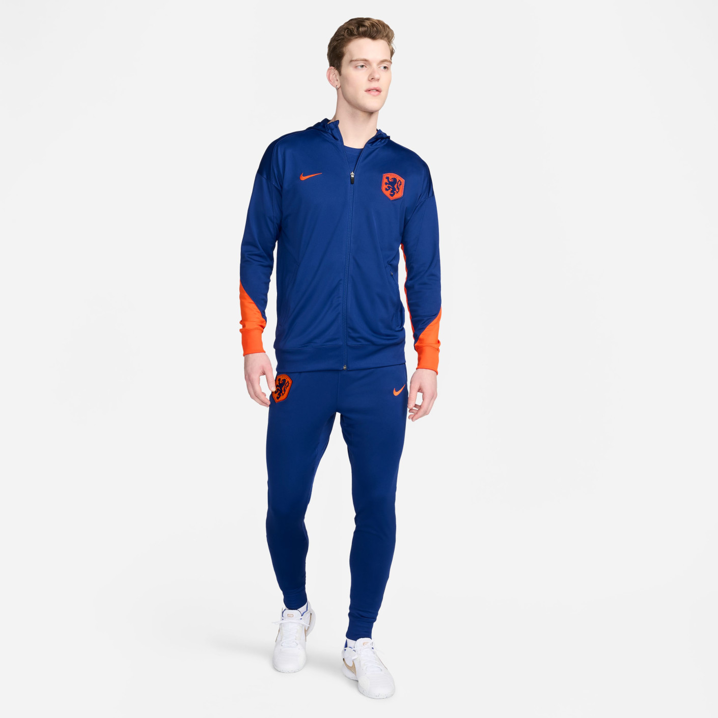 Nike Nederland Strike Trainingspak Hooded Full-Zip 2024-2026 Blauw Oranje