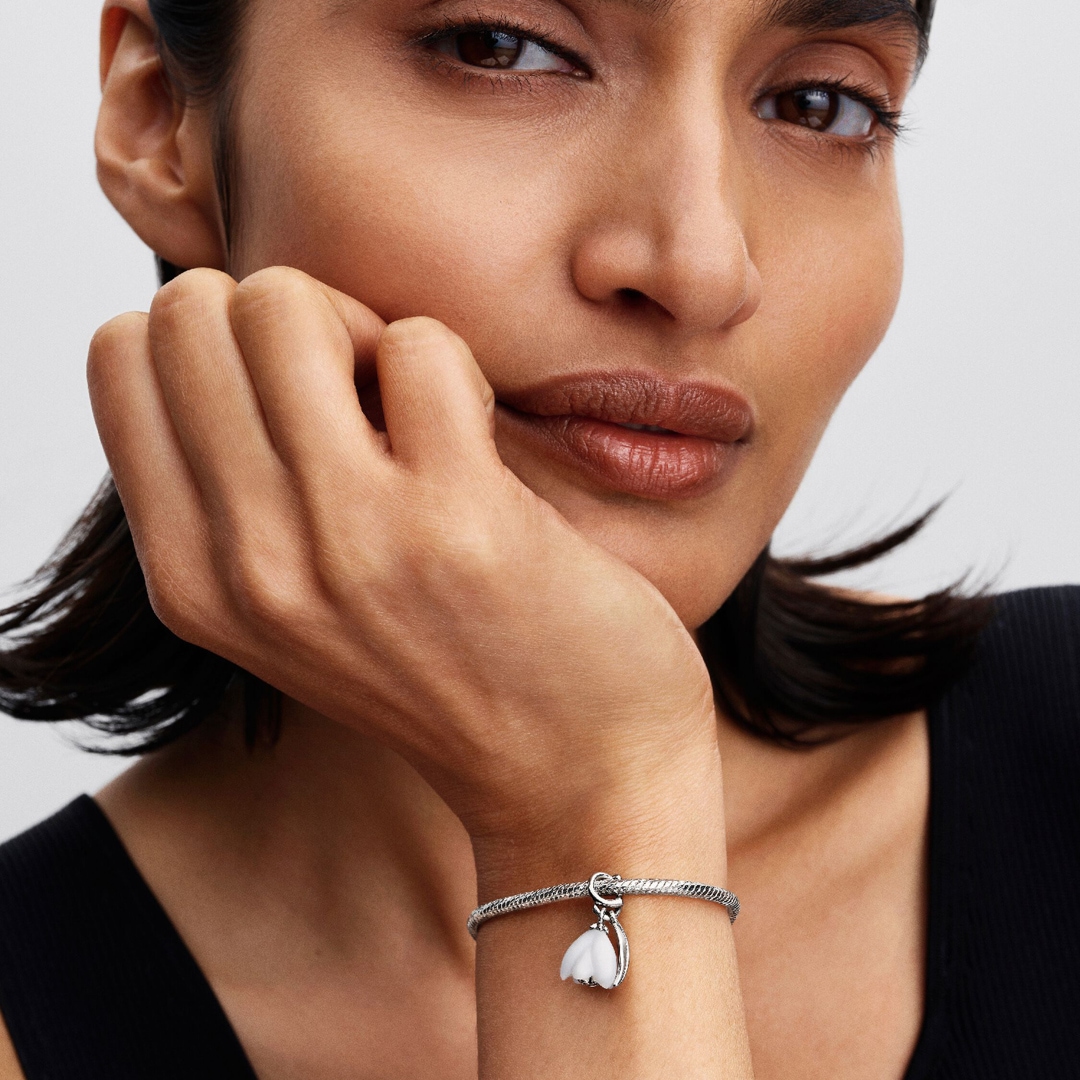 Pandora Moments Schneeglöckchen Charm-Anhänger 925 Silber