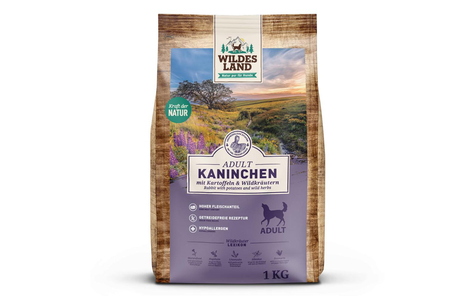 Trockenfutter Dog Adult Kaninchen mit Kartoffeln, 1 kgAlleinfuttermittel für Hunde