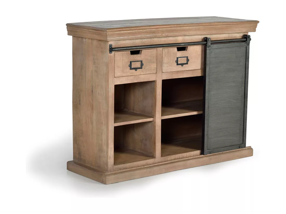 Buffet en manguier et métal finition naturelle Marrón.Giner y Colomer.85x40x115
