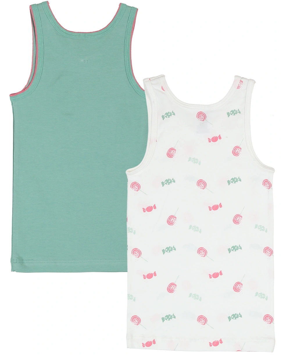 Unterhemd SWEETS 2er-Pack in white pebble/green
