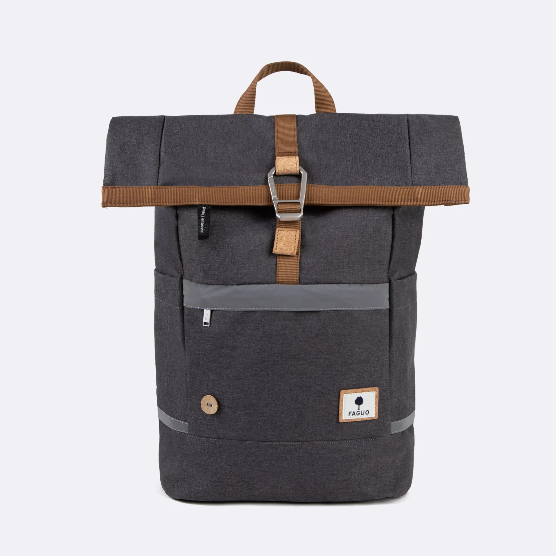 Sac à dos gris végan en polyester recyclé - modèle Cycling medium