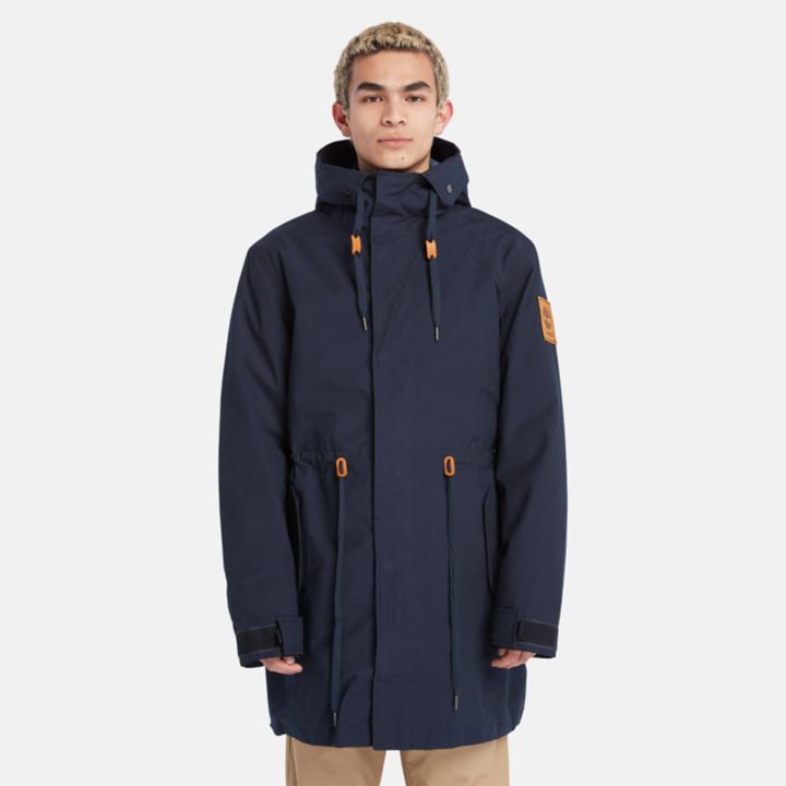 Jaqueta parka Snowdown Peak 3 em 1 com cauda de peixe, resistente à água, para homens, na cor azul marinho.