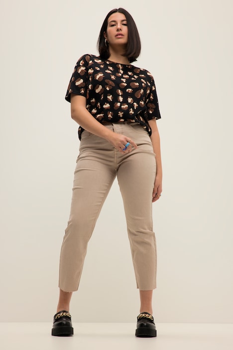 7/8-Mom-Jeans, Wide Legs, cutted Saum, 5-Pocket