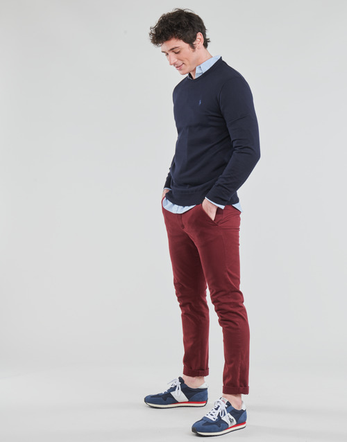 Polo Ralph Lauren - PULL COL ROND AJUSTE EN COTON PIMA LOGO PONY PLAYER Azul