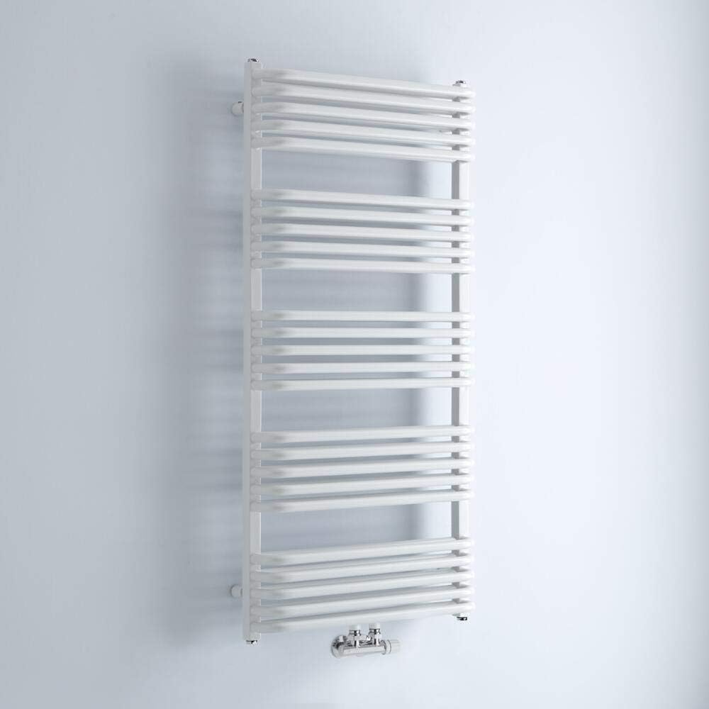 Hudson Reed Arch - Handtuchheizkörper 1269mm x 600mm in Weiß mit Mittelanschluss