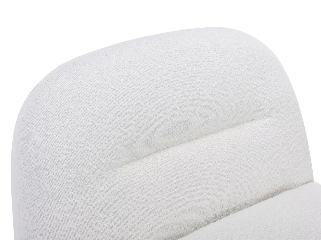 Fauteuil pivotant en tissu bouclette blanc POZETI