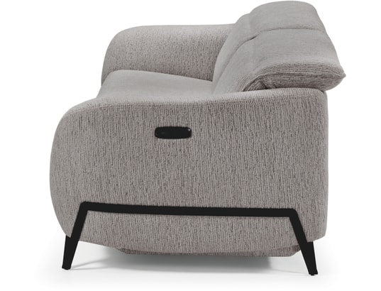 CONCEPT1 - Canapé tissu Amsterdam 3 places 2 relax électrique gris