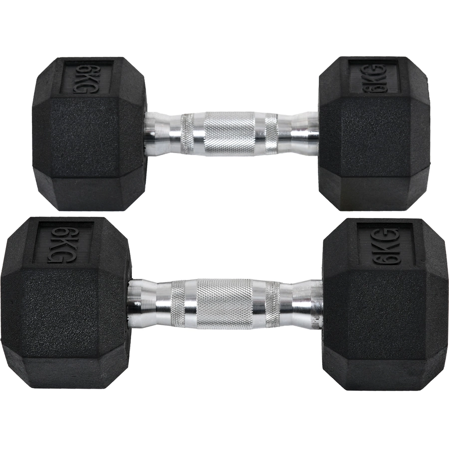 HOMCOM Kurzhantel 2er Set in Hexagon Form schwarz, silber