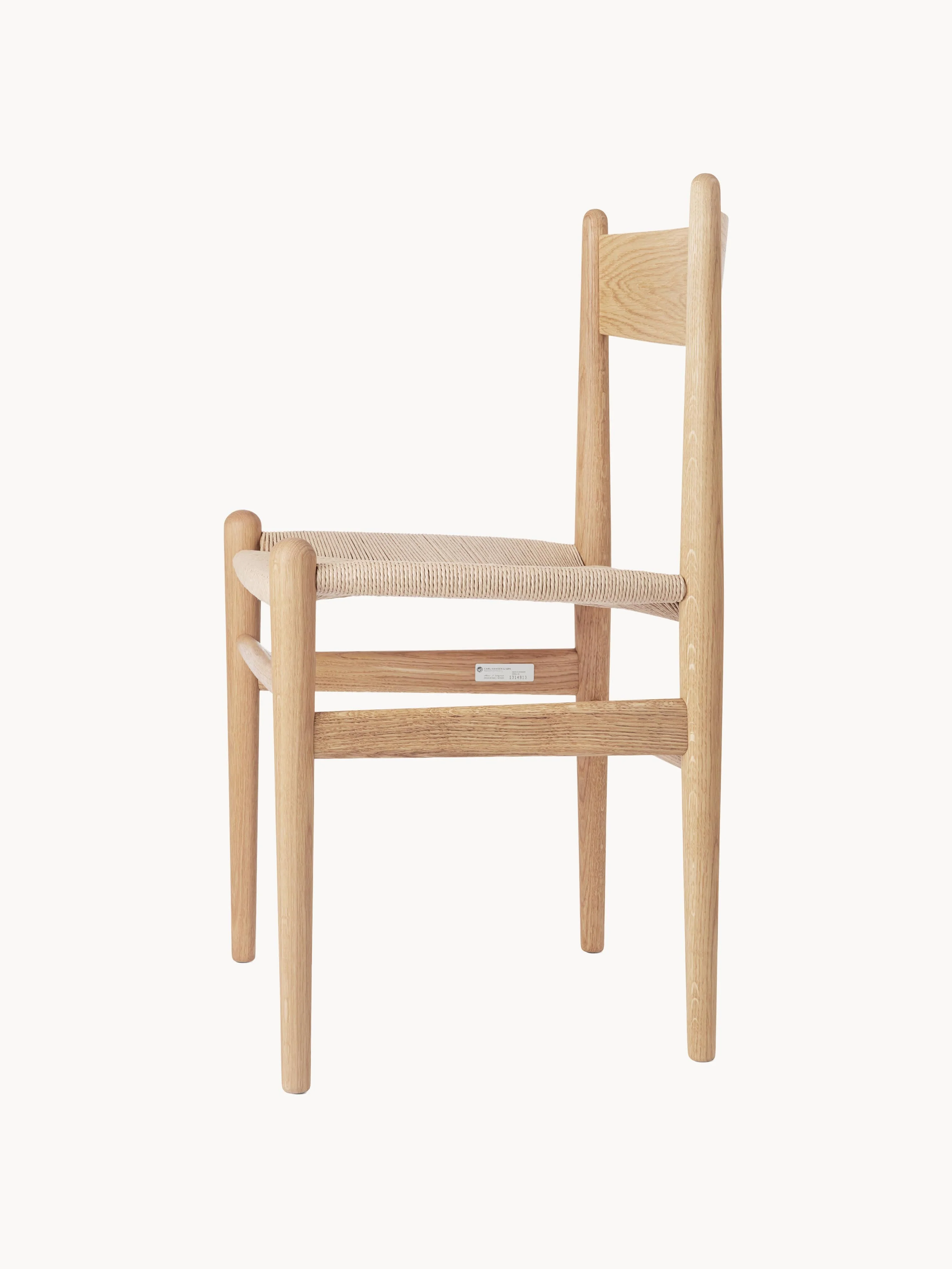 Houten stoel CH36 met handgeweven zitting