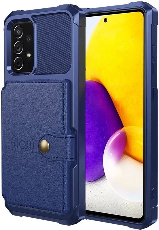 Samsung Galaxy A53 - Telefoonhoesje - Donkerblauw - Back Cover met Pasjeshouder