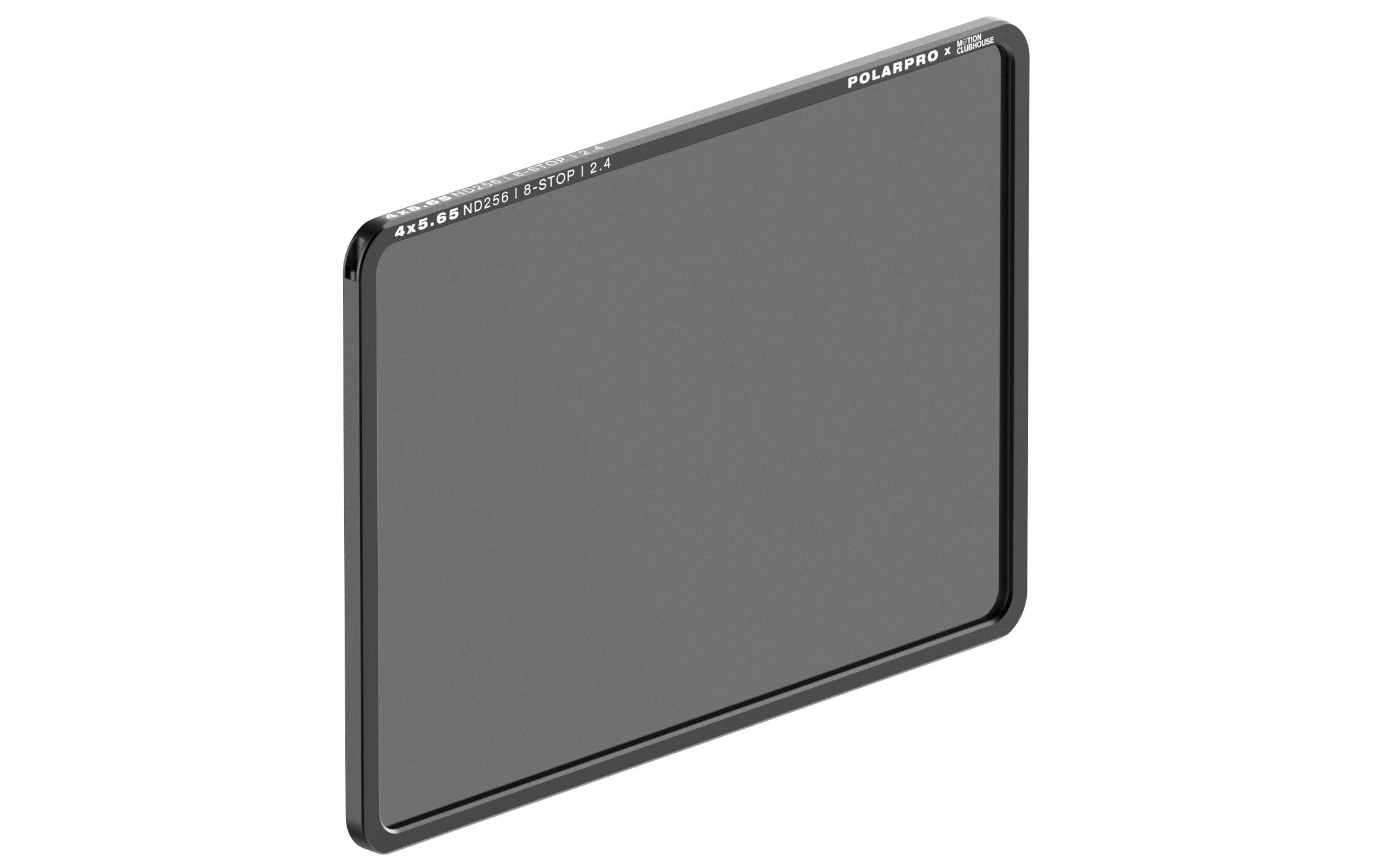 Graufilter ND256 4x5.65 Filter – Motion Clubhouse Edition<br>Vollständig ummantelte Filter mit massgefertigten CNC-Aluminium-Rahmen