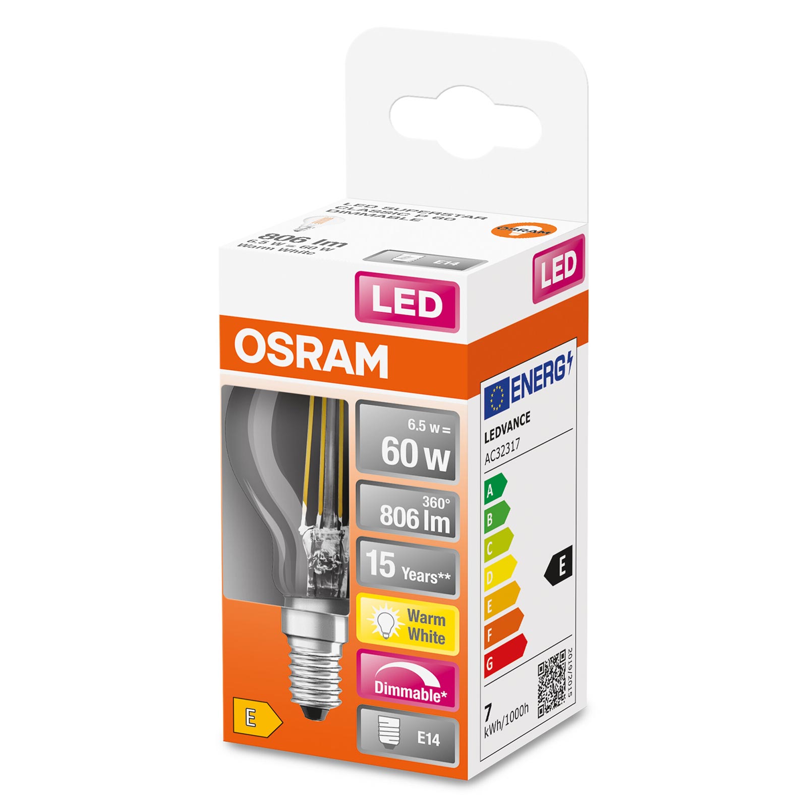 LED-Leuchtmittel SST CLP60 -Filament Tropfen - E14
