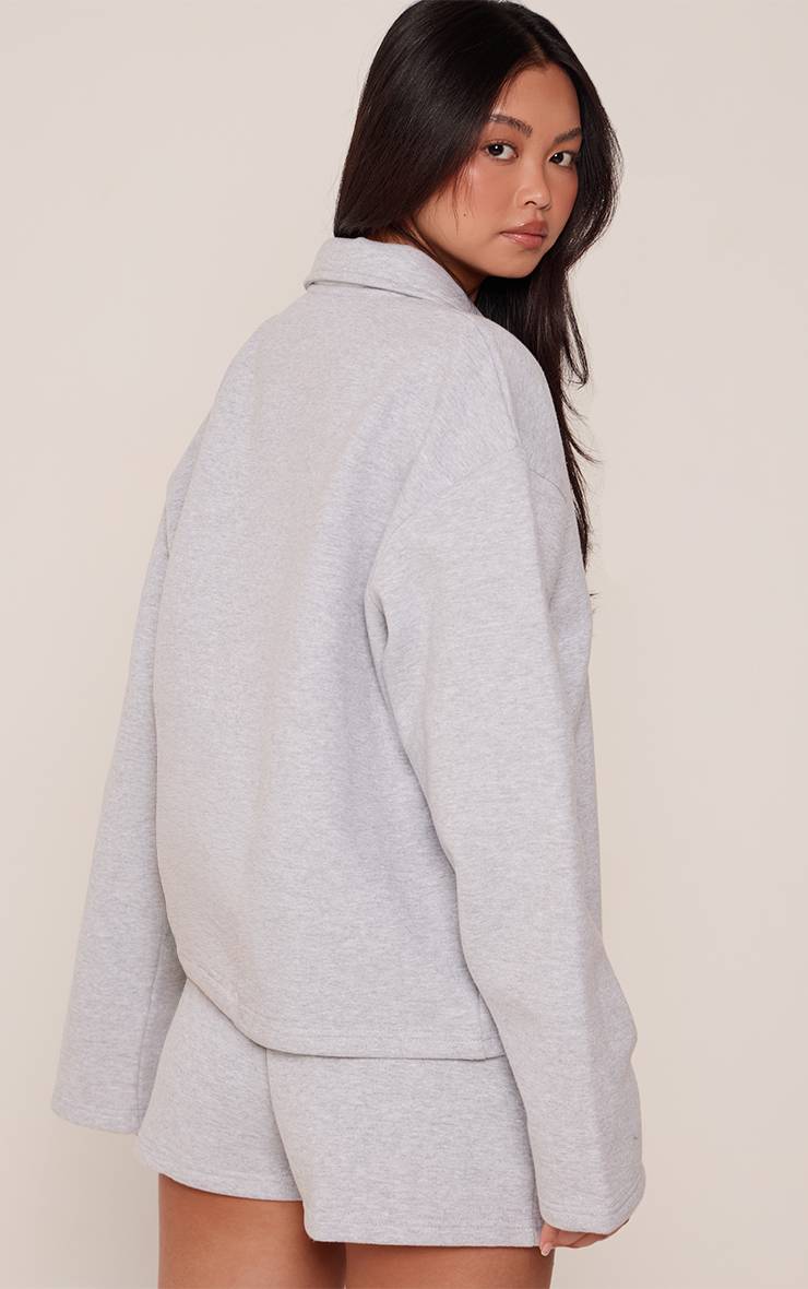 Gris Chiné Short En Molleton Léger Gris Chiné