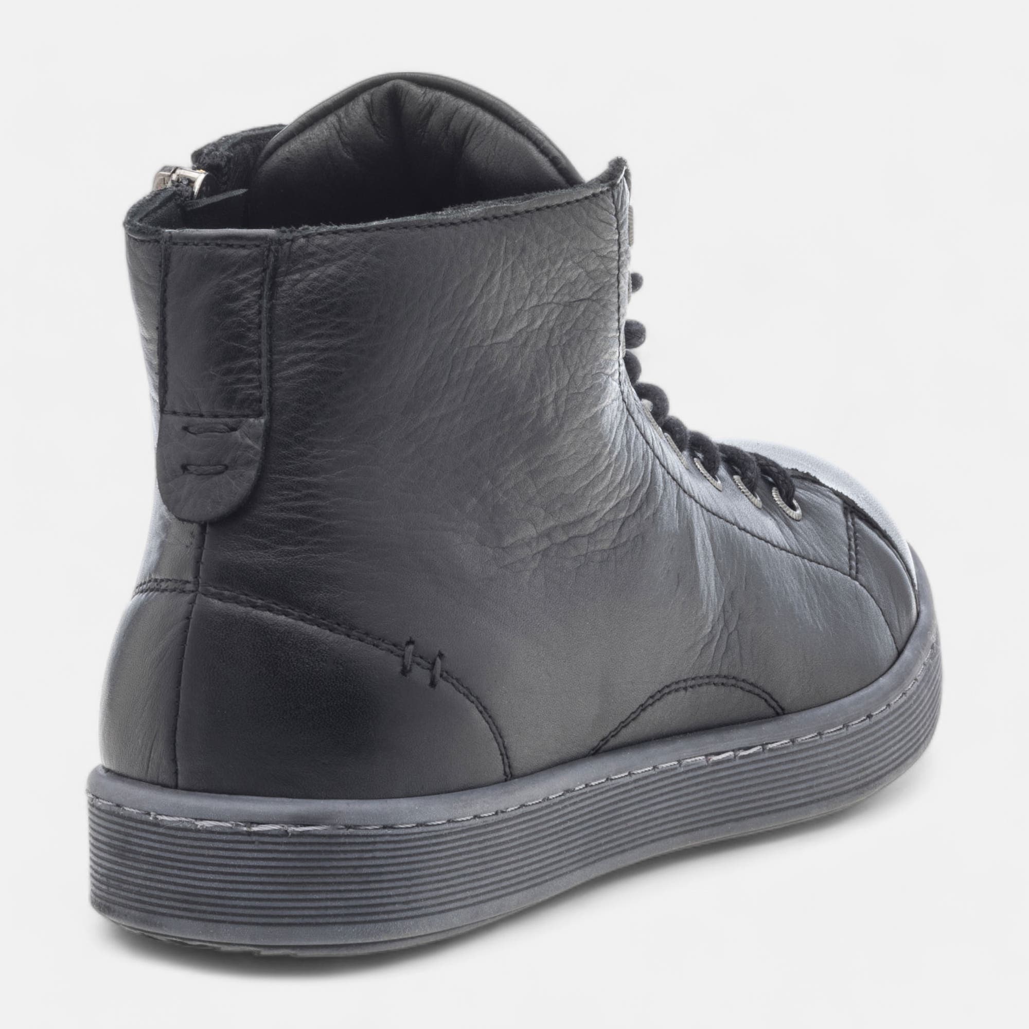 Baskets hautes Femme en cuir noir