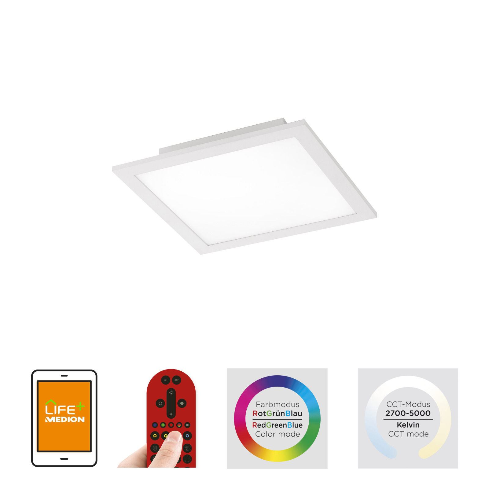 LED-Deckenleuchte - weiß - SmartHome - mit Fernbedienung - 30 cm