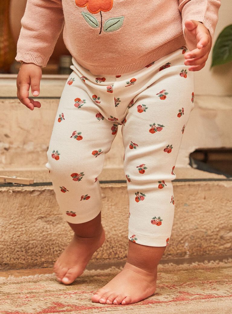 Legging vanille à imprimé fruits