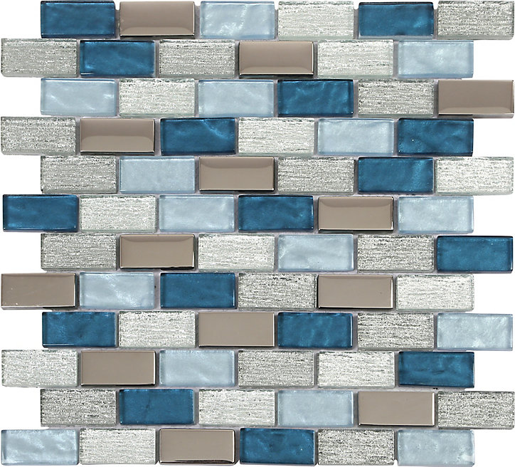 Mosaïque 30 x 30 cm Glass bleu GoodHome