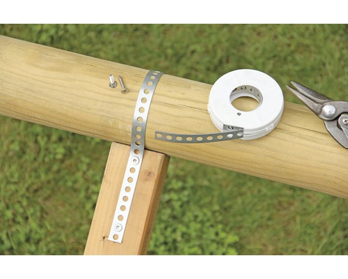 Geperforeerde en montagetape 12 mm, 3 m in dispensercassette, verzinkt