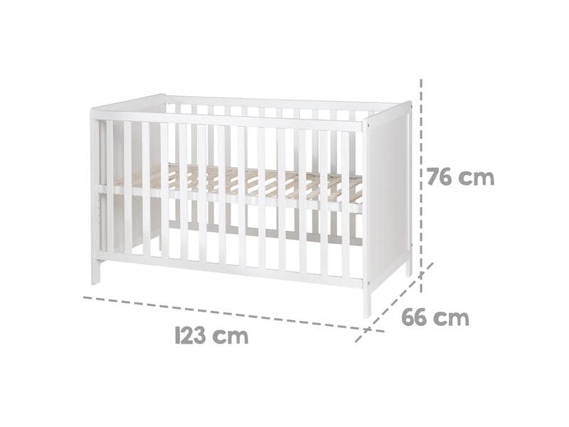 roba Beistellbett Hamburg weiss 60 x 120 cm Höhenverstellbares Baby- und Beistellbett