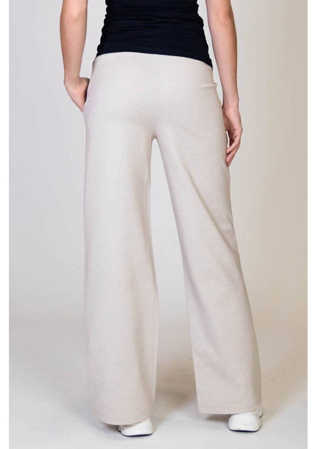 LOVE2WAIT low waist wide leg broek beige