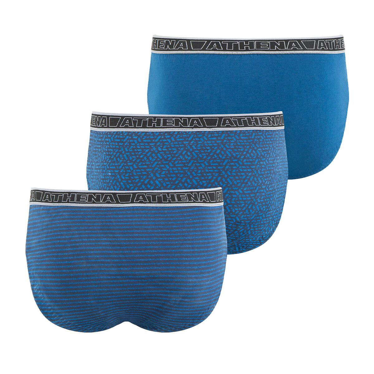 ATHENA<br>Conjunto de 3 calcinhas em puro algodão, cor Tônica