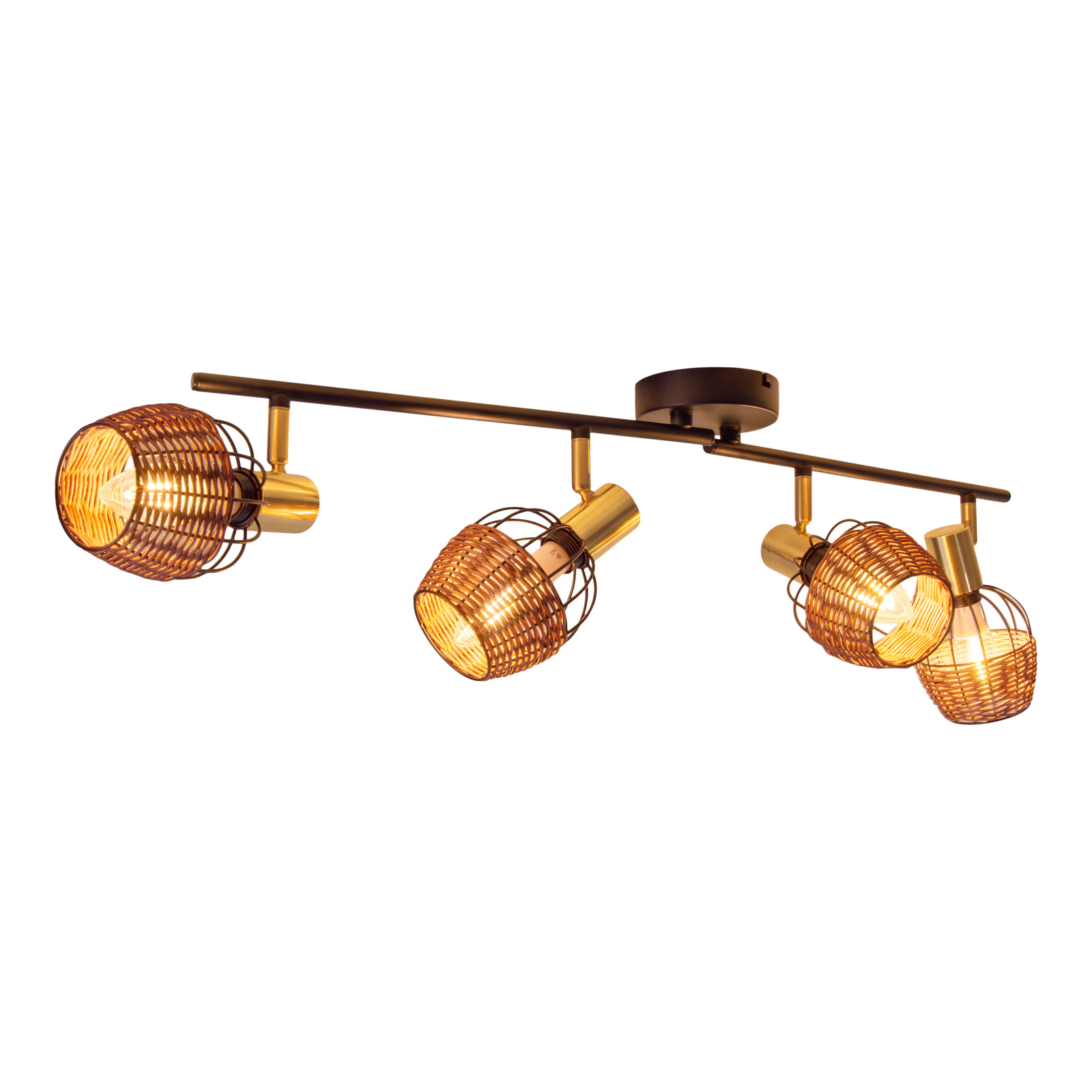Deckenspot - naturfarben-goldfarben - 4-flammig