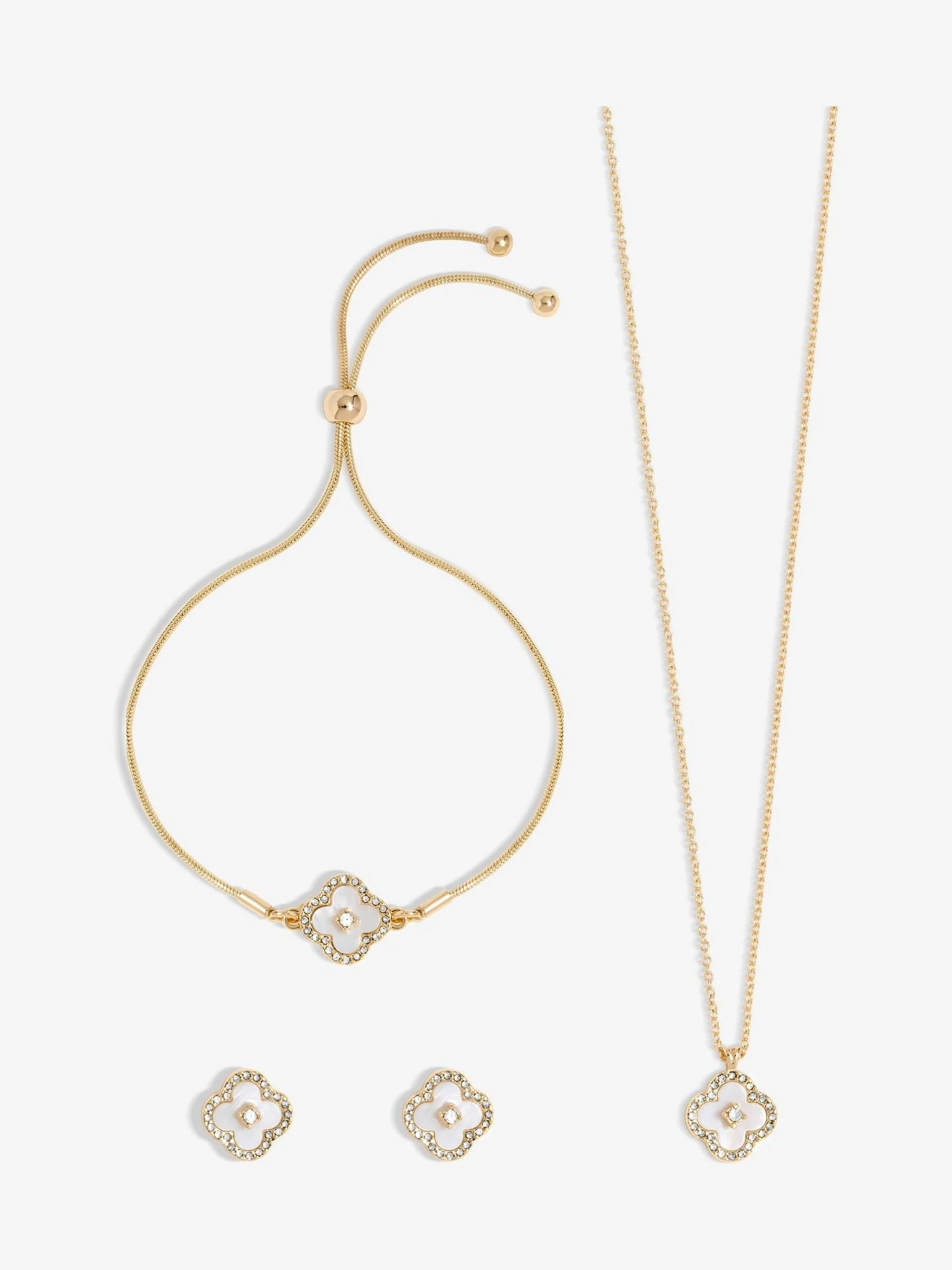 Jon Richard Tone Crystal Clover Trio Set