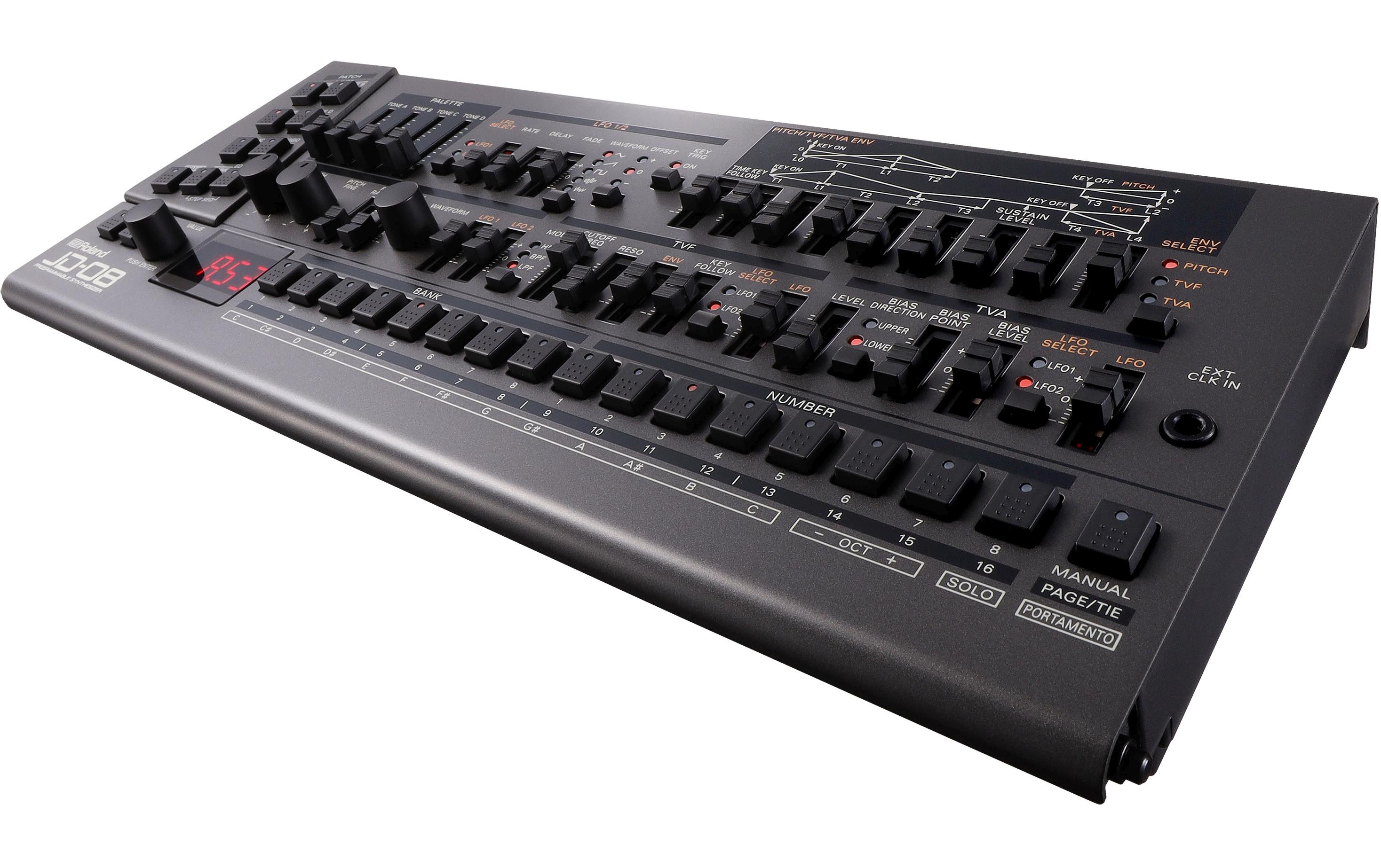 Synthesizer JD-08<br>Moderne Wellenformen des JD-800 mit fortschrittlicher Modelling-Technologie