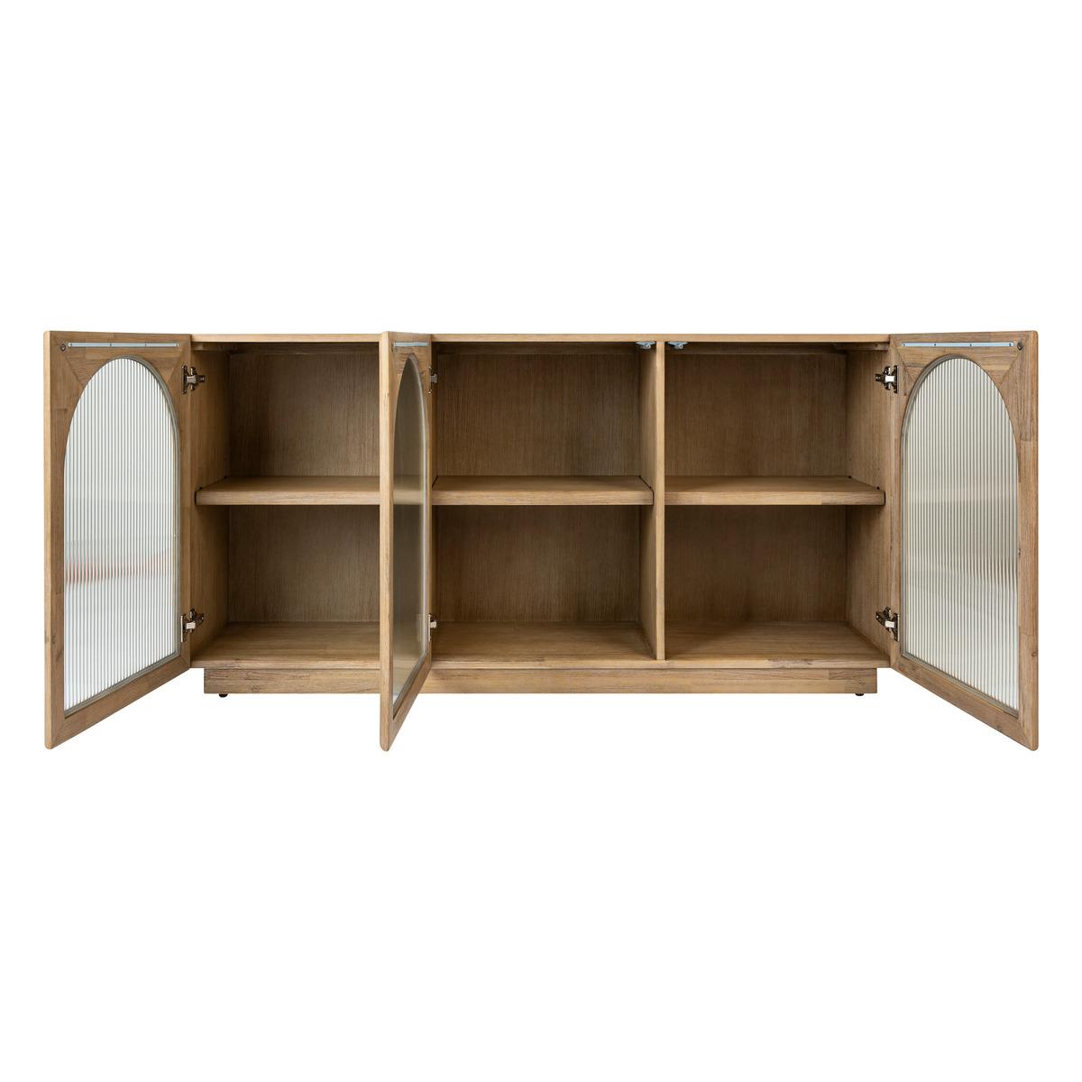 BUFFET 3 PORTES VERRE LOUSADA ACACIA D.160X80CM