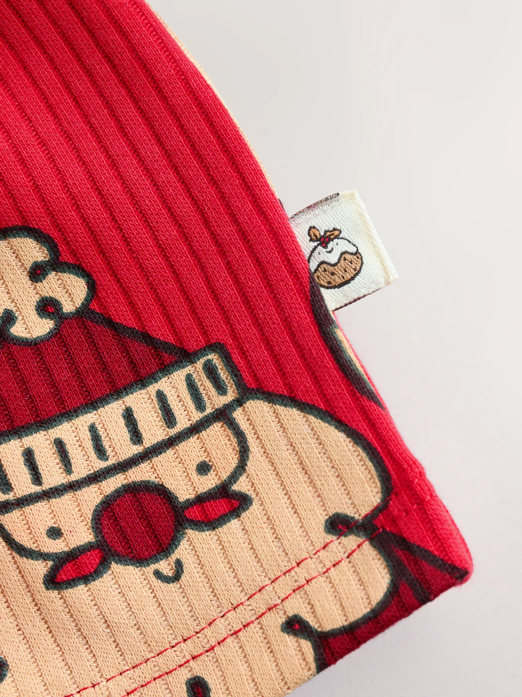 Rood figuurtjes - Jersey babyjurk met kerstprint (0mnd -2jr)