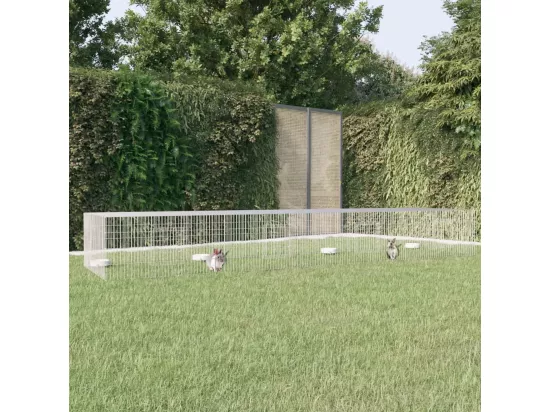 Cage à lapin 4 panneaux 433x109x54 cm Fer galvanisé