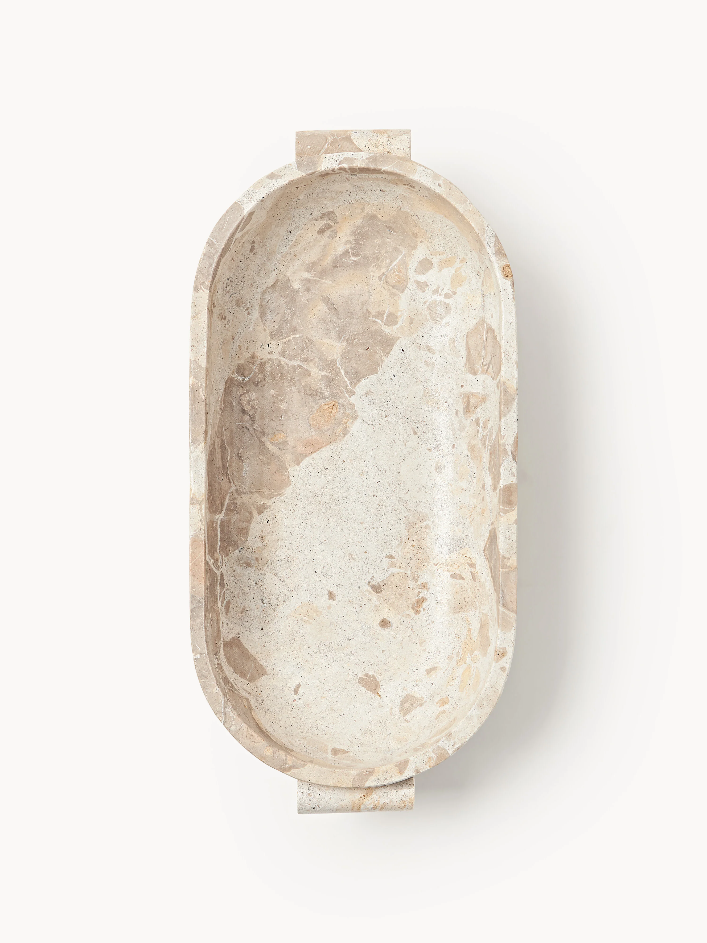 Decoratieve schaal Fossil van marmer, B 46 cm
