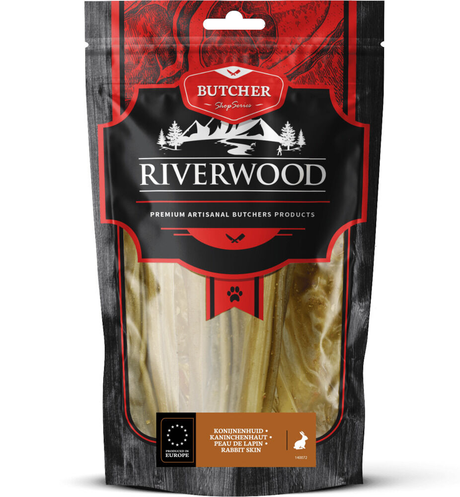 Riverwood Butcher Shop Series Konijnenhuid - Hondensnack - 150 Gram - konijn