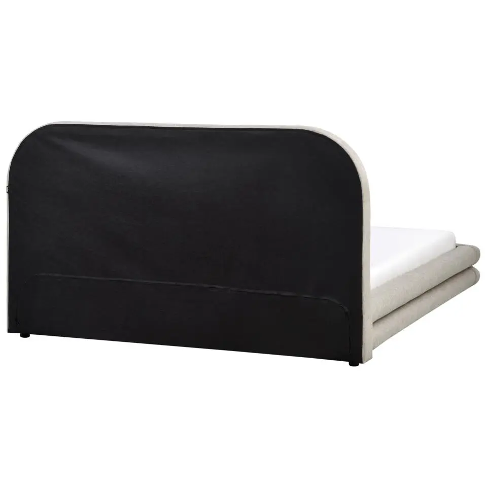 LAVARDENS - Bed - Taupe - 160 x 200 cm - Kunstlinnen