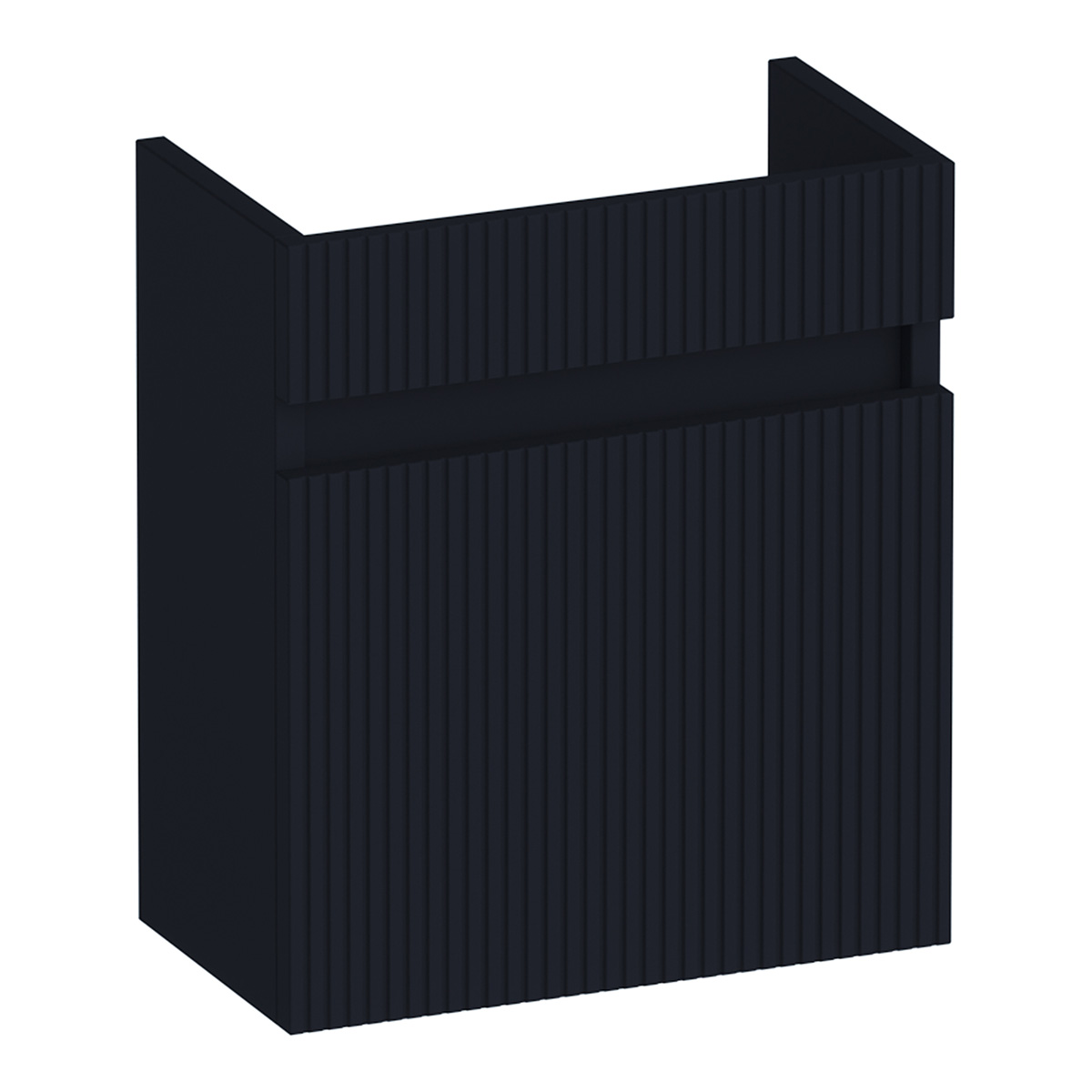 Brauer Joy Wavy fonteinkast ribbelfront 40cm met 1 deur rechtsdraaiend zwart mat