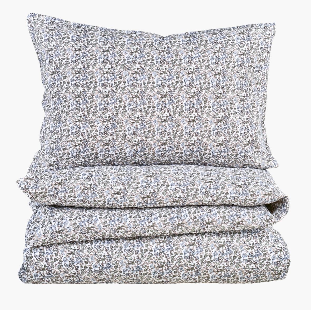 Krepp sengesett multi blå - 140x220 cm