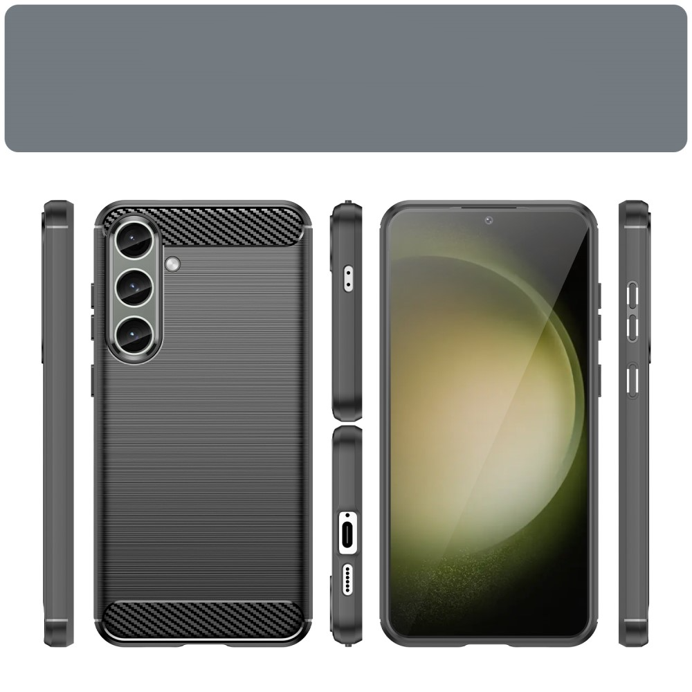 Samsung Galaxy S24  Plus Gummi Case Schutzhülle Carbon Look - Blau