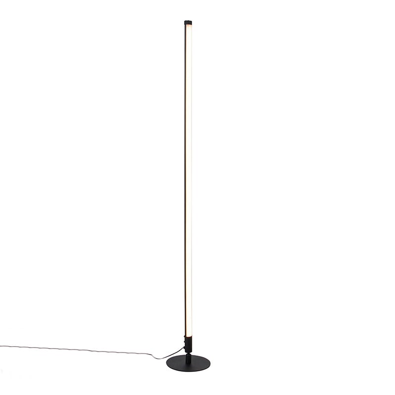 QAZQA - Moderne staande lamp, zwart, inclusief LED met touchdimmer, 3-traps dimfunctie - Line-up touchdimmer | Dimbaar | Woonkamer | Slaapkamer - Staal, langwerpig - | (niet vervangbaar) LED
