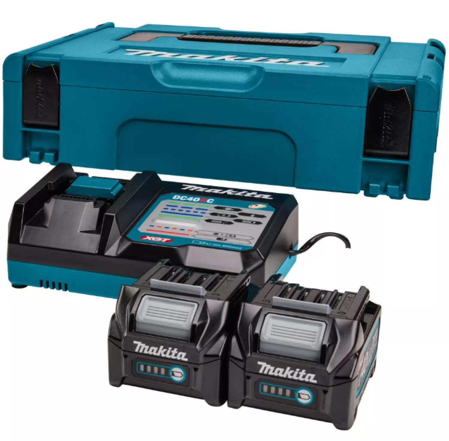 Makita 191V27-4 40V XGT Li-Ion accu starterset (2x 2,5Ah)   lader in Mbox
